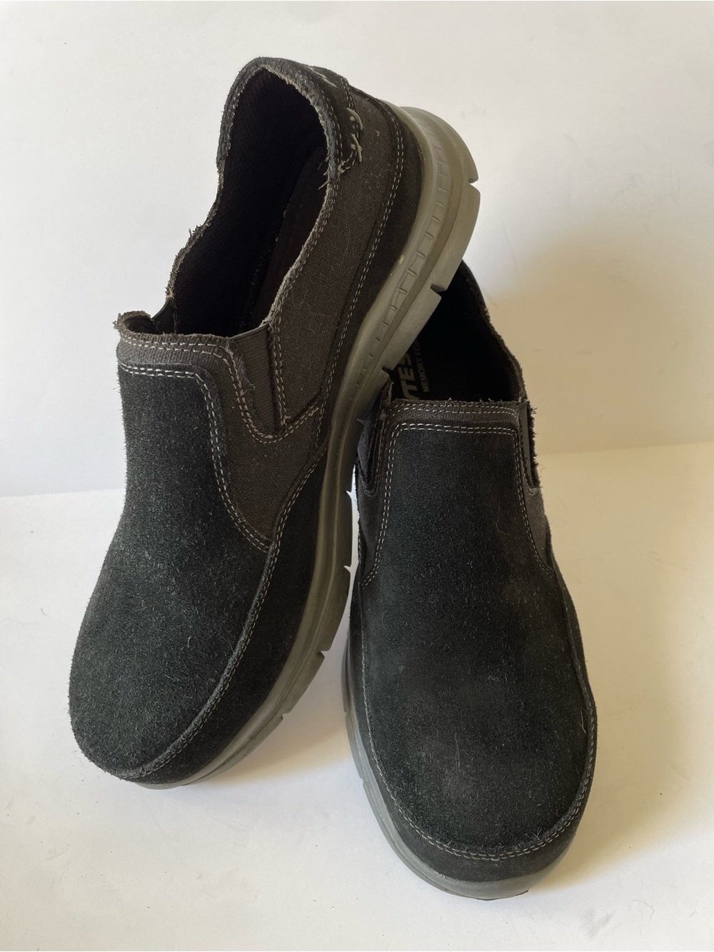 Hytest Men’s Slip On Comfortable Work Safety Shoes Black Suede Size 10.5 M